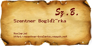 Szentner Boglárka névjegykártya